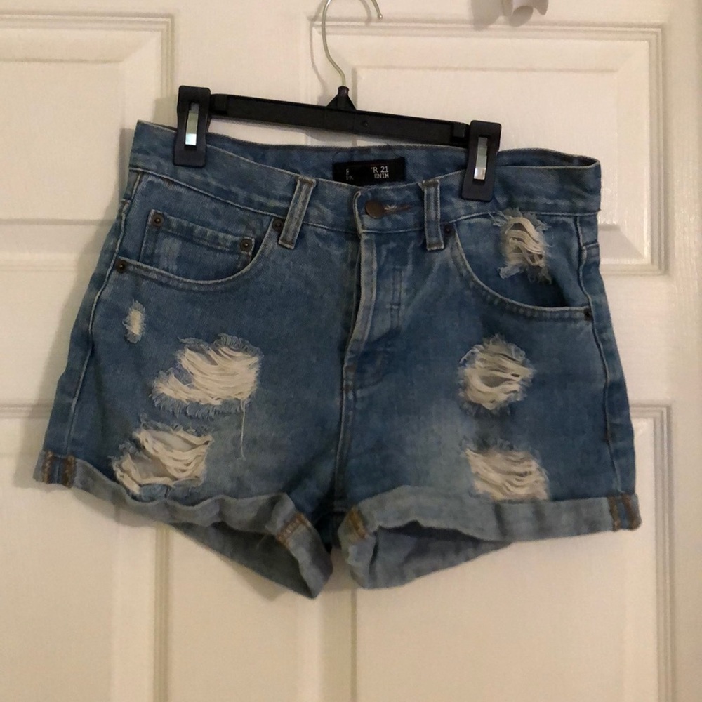 Forever 21 high waist short with rips